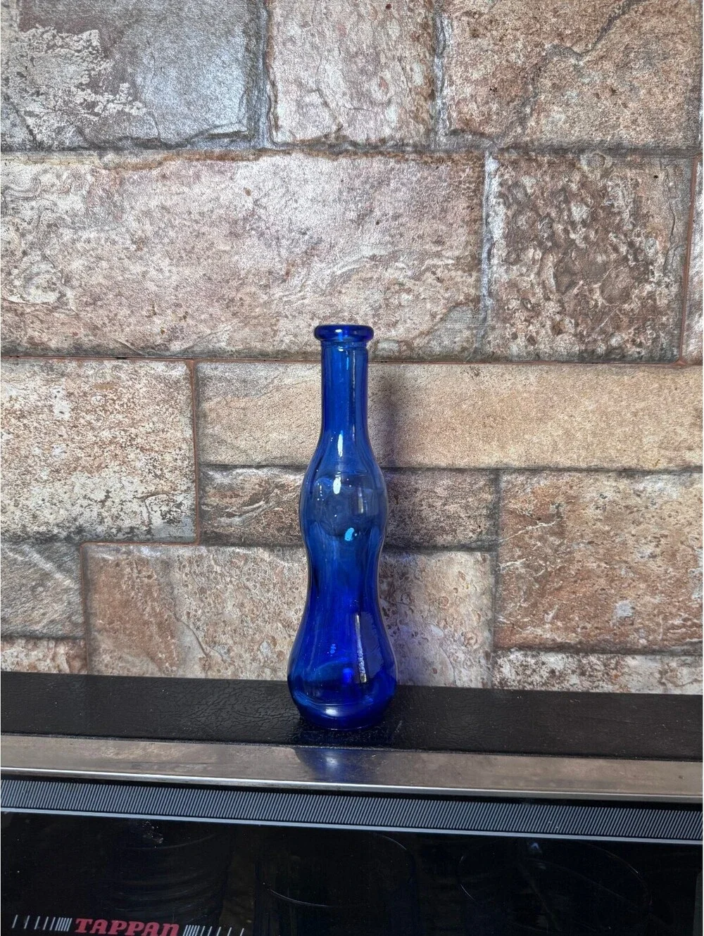Vintage Cobalt Blue Glass Bud Vase Narrow Neck Bottle Style Flower Vase